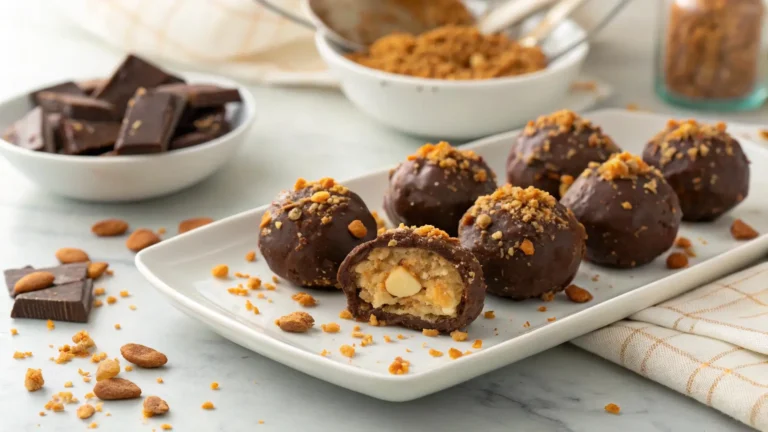 Featured image of butterfinger balls dessert on an elegant plate