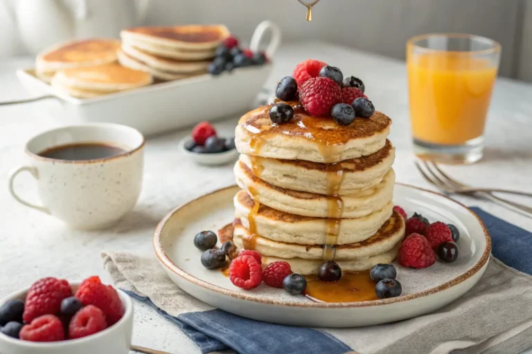 Fluffy Edmonds pancakes ready to be served.