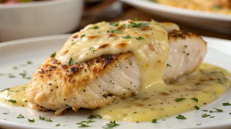 Close-up of melted Boursin cheese on chicken