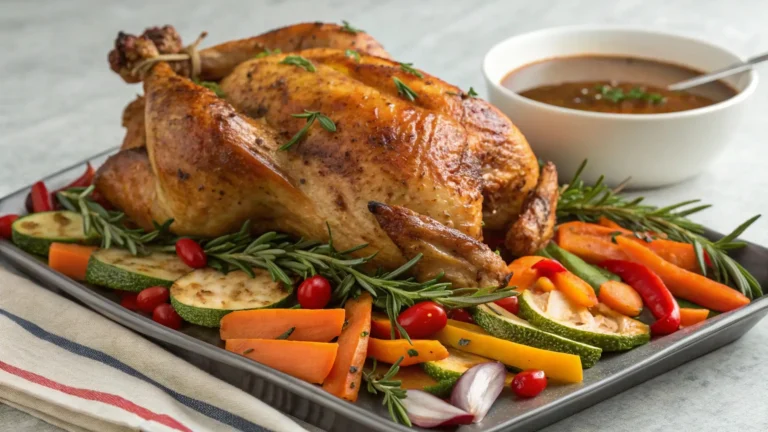 Deliciously crispy roasted chicken