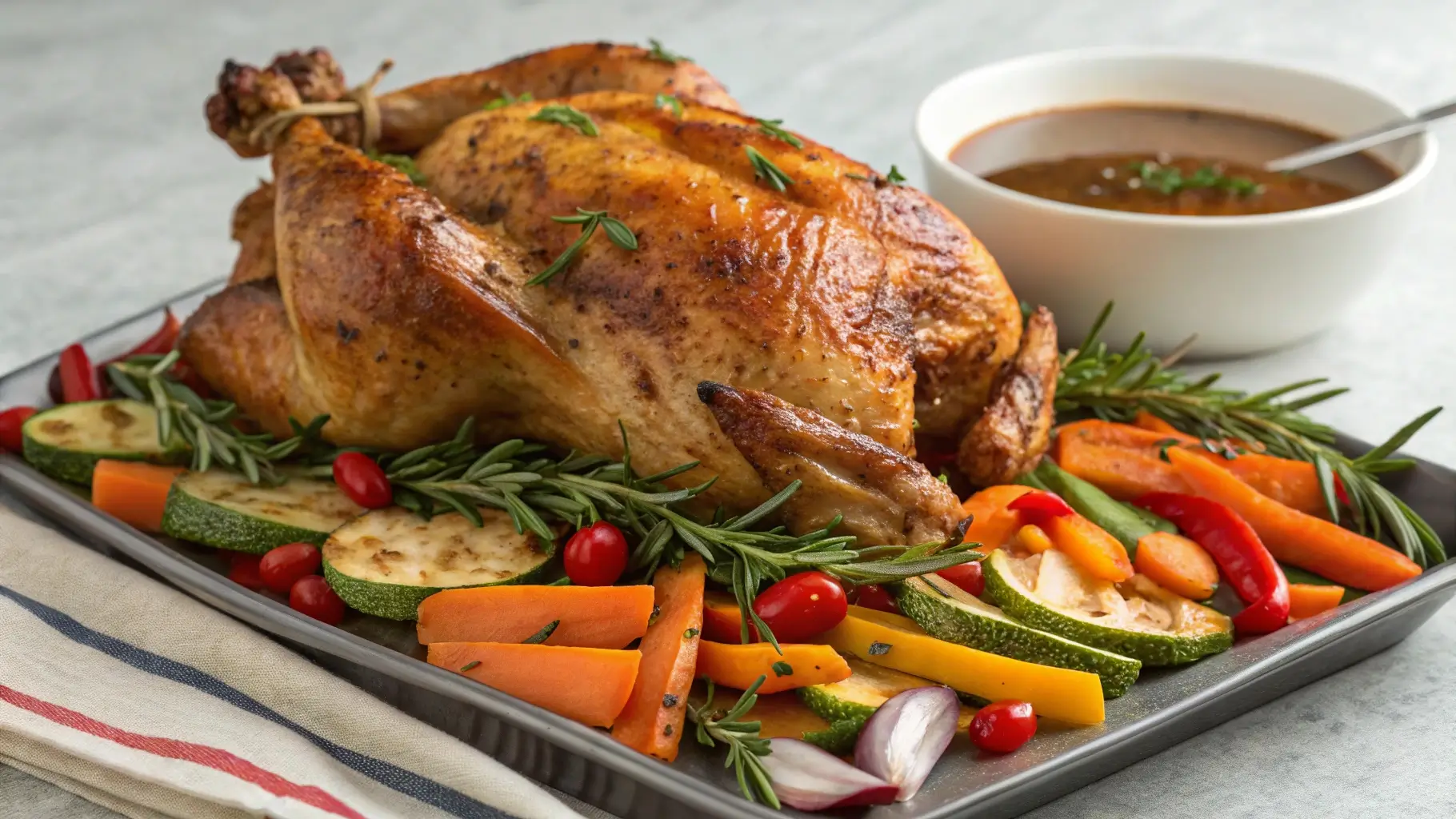 Deliciously crispy roasted chicken