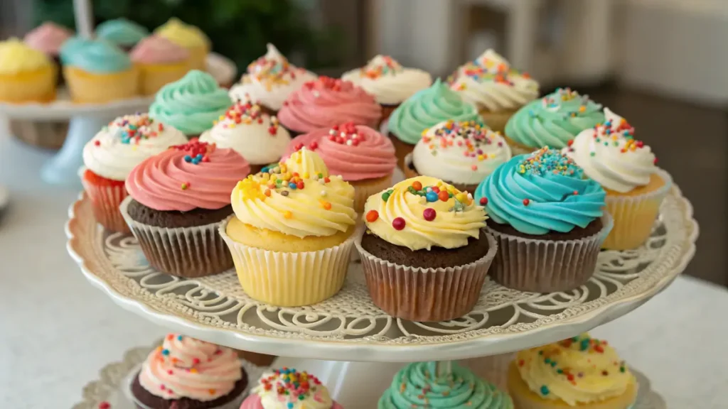 Assorted Cupcakes on a Platter