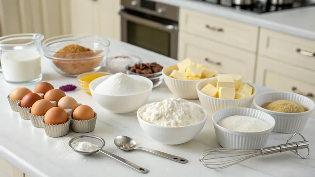 Ingredients for Assorted Cupcake Recipes