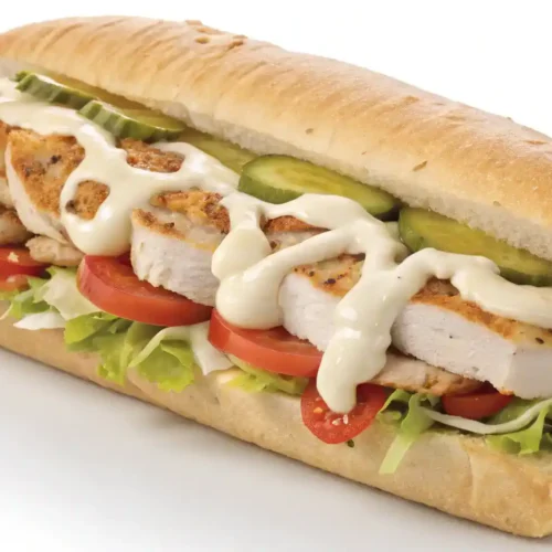 Delicious White BBQ Chicken Sub