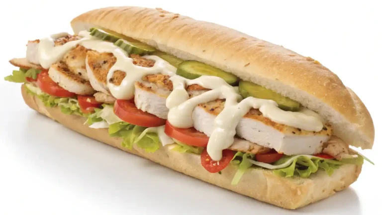 Delicious White BBQ Chicken Sub
